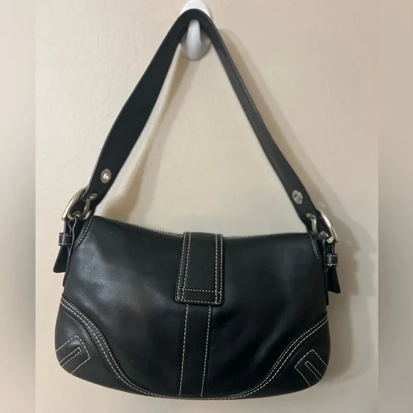 Coach Black Leather Soho Shoulder Bag with Silver Accents# F10188 - Picture 9 of 12